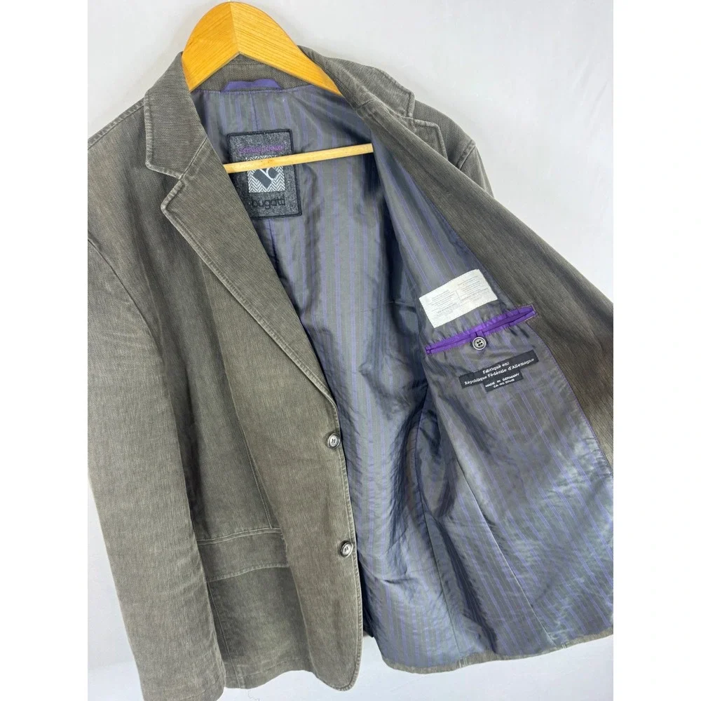 Bugatti Casual Deluxe Mens 40R (measures 42) Blazer Olive Green Cotton Germany